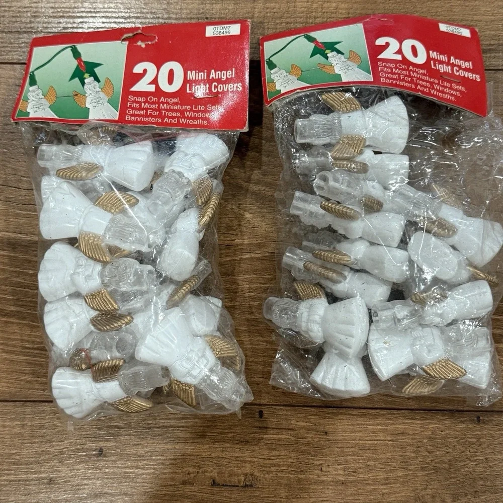 Christmas Angel Blowmold String Light Covers 40 Vintage NOS Cover Lot